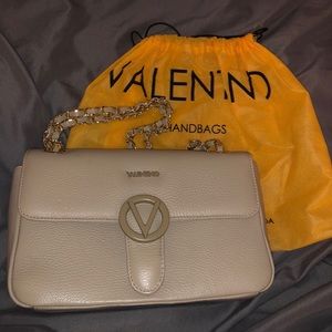 Valentino Leather Shoulder Bag - Nude